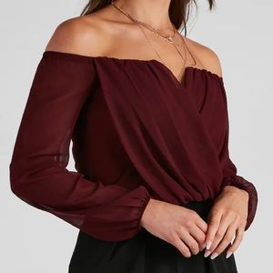 Burgundy top